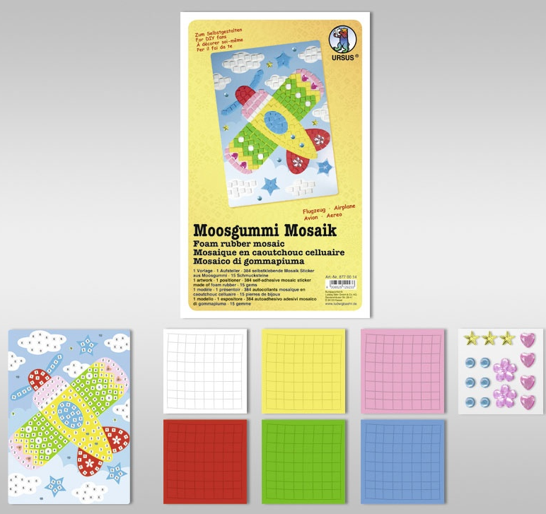 Mosrubber mozaïek - Vliegtuig